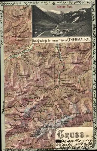 Landkarten Ak Bad Hintertux Tirol, Gesamtansicht