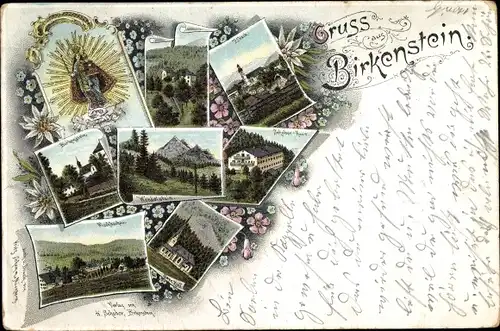 Litho Birkenstein Fischbachau in Oberbayern, Wendelstein, Maria Zell, Gnadenbild