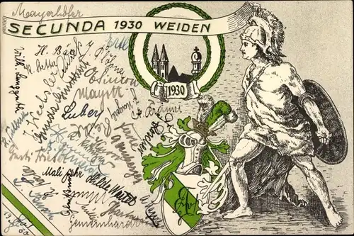 Studentika Ak Weiden in der Oberpfalz, Secunda 1930