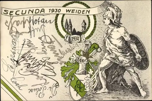 Studentika Ak Weiden in der Oberpfalz, Secunda 1930
