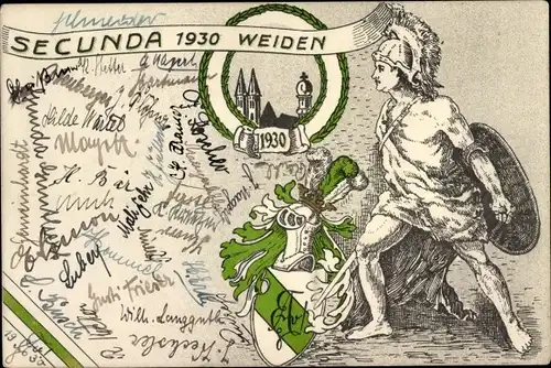Studentika Ak Weiden in der Oberpfalz, Secunda 1930