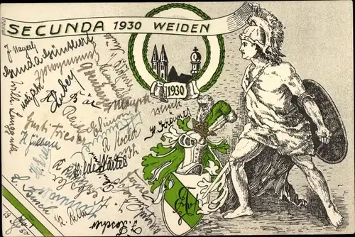 Studentika Ak Weiden in der Oberpfalz, Secunda 1930