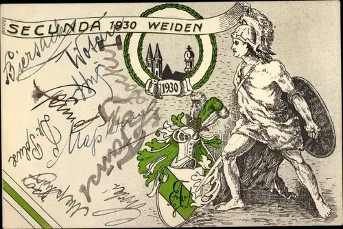 Studentika Ak Weiden in der Oberpfalz, Secunda 1930