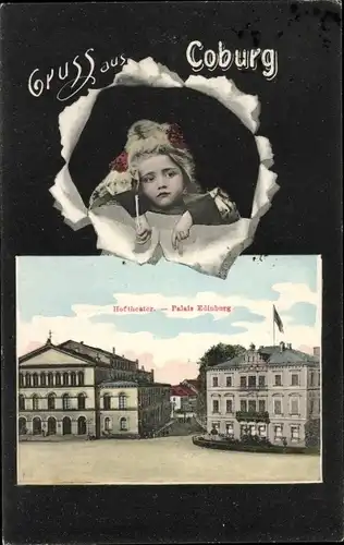 Ak Coburg in Oberfranken, Hoftheater, Palais Edinburg