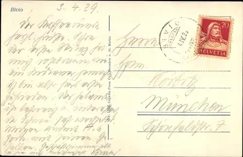 Ak Bivio Kanton Graubünden, Straßenpartie, Kirche