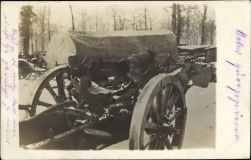 Foto Ak Deutsches Geschütz, Rohrkrepierer, 1. WK