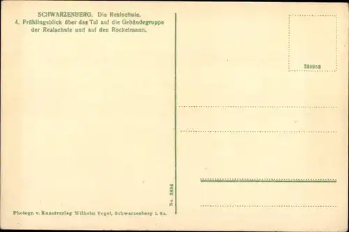 Ak Schwarzenberg im Erzgebirge Sachsen, Realschule, Bezirkssteuereinnahme, Rockelmann