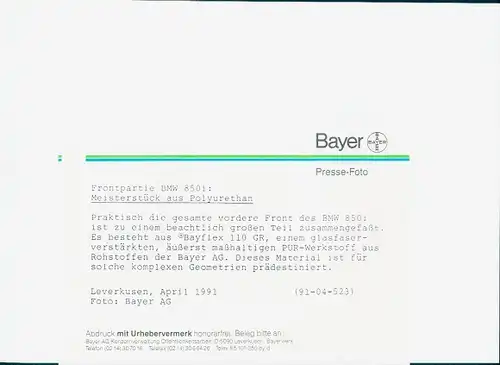 Foto Auto, BMW 850i, Frontpartie, KFZ Kennz. GL DN 460