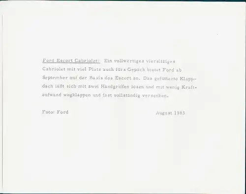 Foto Auto, Ford Escort Cabriolet