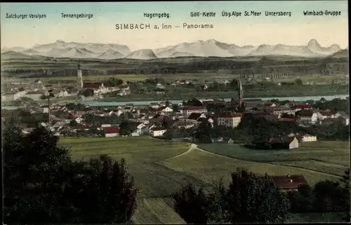 Ak Simbach am Inn Niederbayern, Panorama