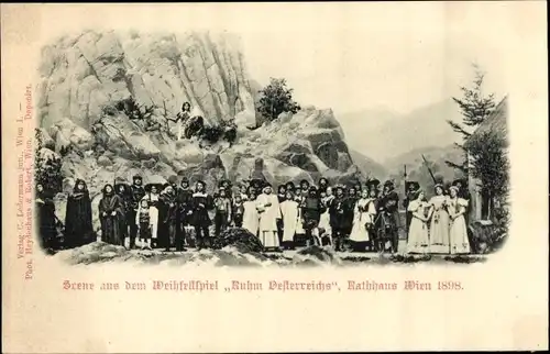 Ak Wien, Weihfestspiel Ruhm Österreichs 1898 im Rathaus, Szene