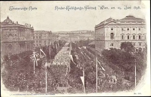 Ak Wien, Kaiser-Jubiläum 1898, Kinder-Huldigungs-Festzug