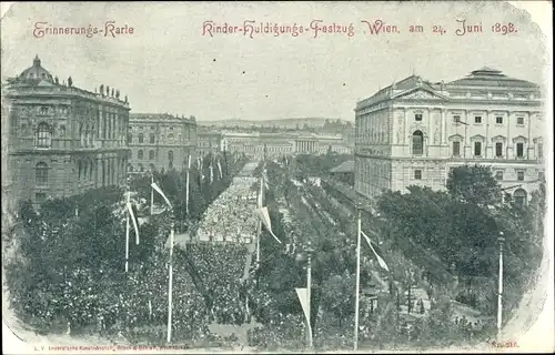 Ak Wien, Kaiser-Jubiläum 1898, Kinder-Huldigungs-Festzug