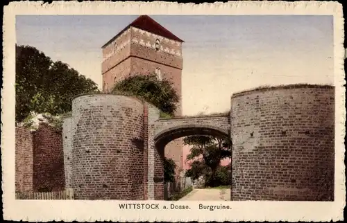 Ak Wittstock Dosse in der Prignitz, Burgruine