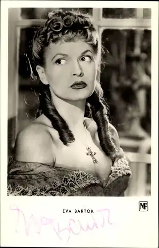 Ak Schauspielerin Eva Bartok, Portrait, Der letzte Walzer, Autogramm