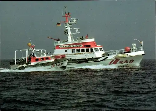Ak Seenotkreuzer mit Tochterboot der 23m-Klasse, Seenotrettung