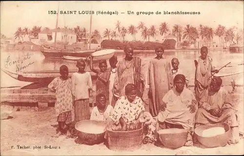 Ak Saint Louis Senegal, Eine Gruppe Wäscherinnen