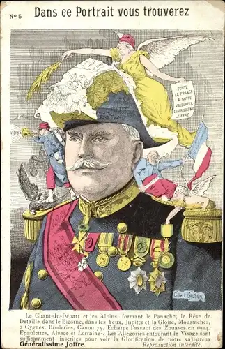 Künstler Ak Französischer General Joseph Joffre