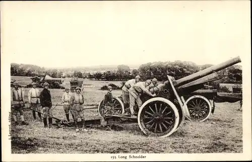Ak Französische Soldaten mit Geschütz