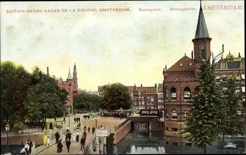 Ak Amsterdam Nordholland Niederlande, Raampoort, Bloemgracht