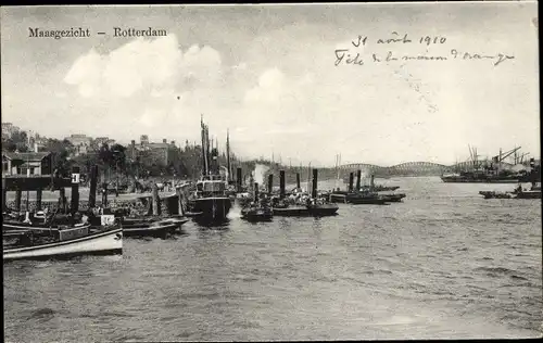 Ak Rotterdam Südholland Niederlande, Blick auf die Maas