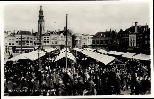 Ak Middelburg Zeeland Niederlande, Markttag