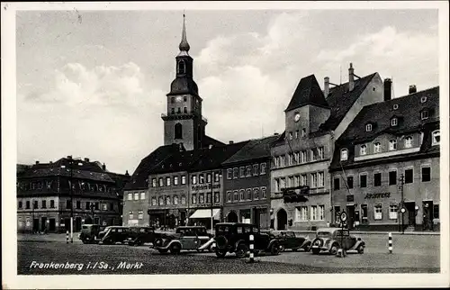 Ak Frankenberg in Sachsen, Markt, Autos
