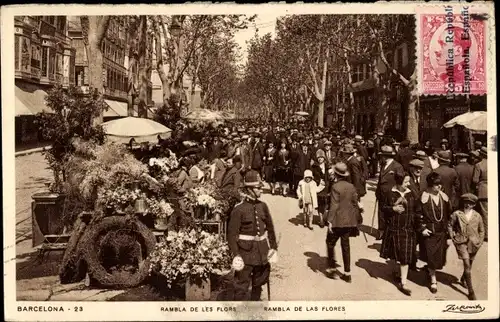 Ak Barcelona Katalonien, Rambla de les Flors