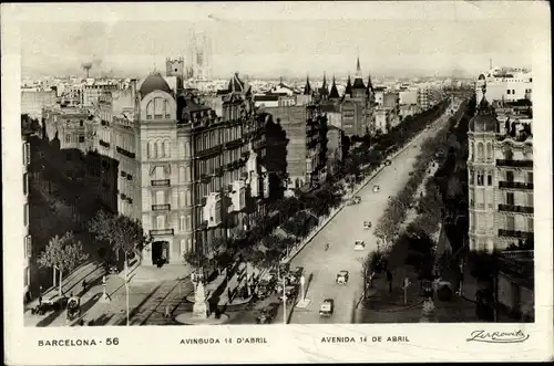 Ak Barcelona Katalonien Spanien, Avenida 14 de Abril