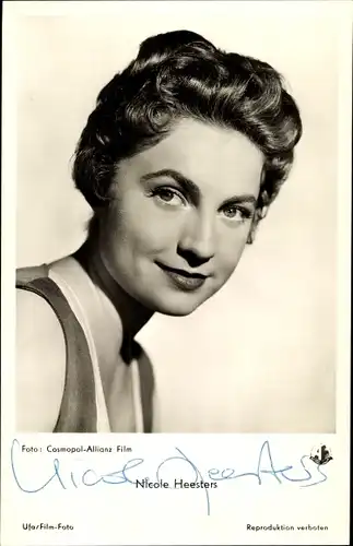 Ak Schauspielerin Nicole Heesters, Portrait, Autogramm