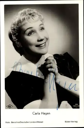 Ak Schauspielerin Carla Hagen, Portrait, Autogramm
