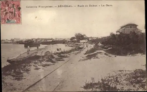 Ak Dakar Senegal, Rade de Dakar, der Bahnhof