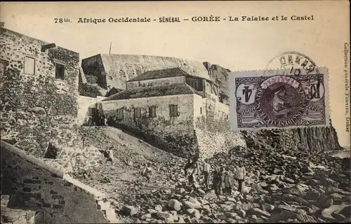 Ak Gorée Dakar Senegal, Klippe und Schloss