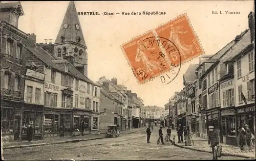 Ak Breteuil Oise, Rue de la République