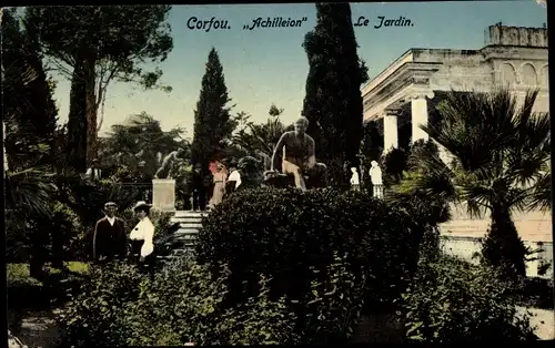 Ak Korfu, Achilleion, Park, Garten, Villa, Palme