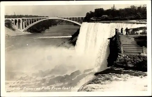 Ak Albany New York USA, American Falls von Goat Island