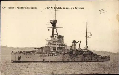 Ak Französisches Kriegsschiff, Jean Bart, Cuirassé