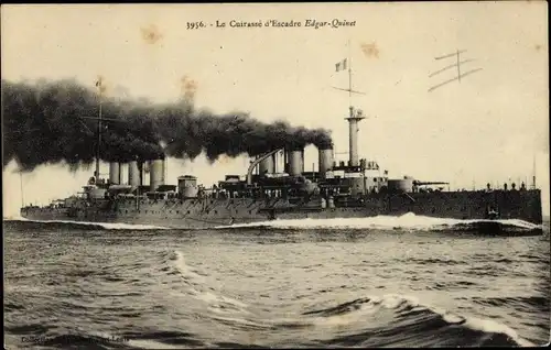 Ak Französisches Kriegsschiff, Edgar Quinet, Cuirassé d'Escadre, Marine Militaire Francaise
