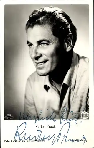 Ak Schauspieler Rudolf Prack, Portrait, Film Wenn am Sonntagabend die Dorfmusik spielt, Autogramm