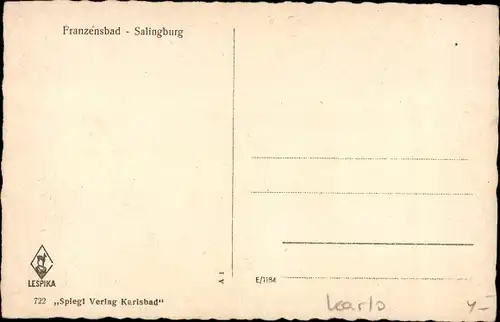 Ak Františkovy Lázně Franzensbad Reg. Karlsbad, Salingburg