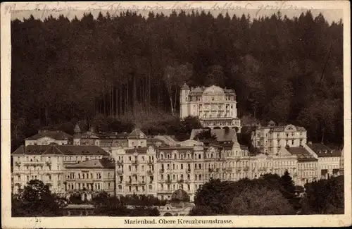 Ak Mariánské Lázně Marienbad Region Karlsbad, Obere Kreuzbrunnstraße