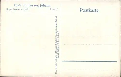 Ak Semmering in Niederösterreich, Hotel Erzherzog Johann im Winter