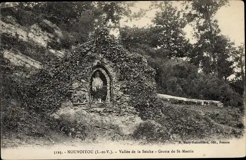 Ak Nouvoitou Ille et Vilaine, Tintenfischtal, Höhle von Saint-Martin