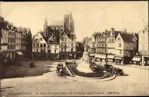 Ak Abbeville Somme, Kirche Saint-Vulfran, Place de l'Amiral-Courbet