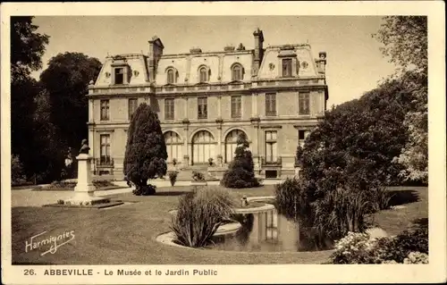 Ak Abbeville Somme, Das Museum, Der öffentliche Garten