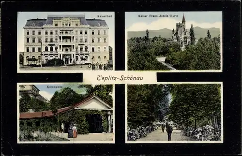 Ak Teplice Šanov Teplitz Schönau Region Aussig, Kaiserbad, Kaiser-Franz-Josefs-Warte