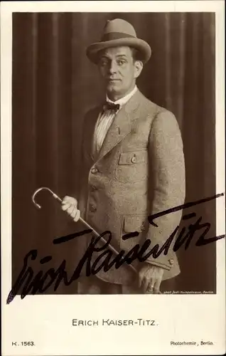 Ak Schauspieler Erich Kaiser-Titz, Portrait, Autogramm