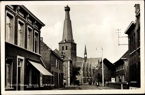 Ak Baarle Nassau Nordbrabant, Baarle Hertog Flandern Antwerpen, Kerkstraat, Kirche