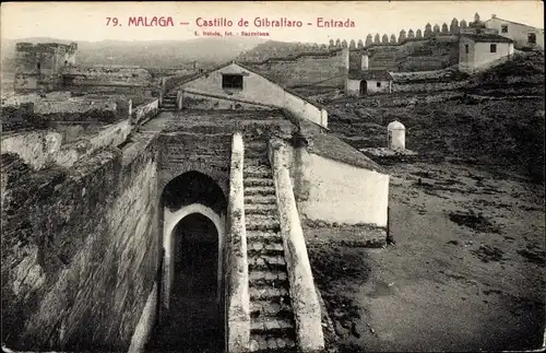 Ak Málaga Andalusien Spanien, Castillo de Gibraltaro, Entrada