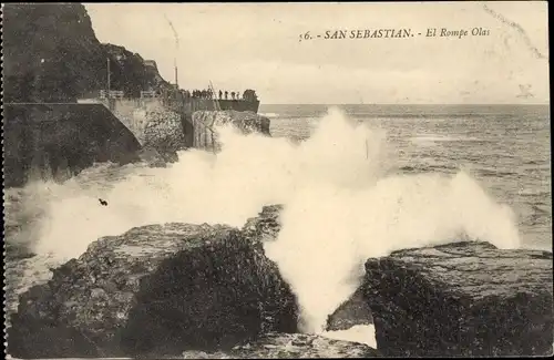 Ak Donostia San Sebastian Baskenland, El Rompe Olas